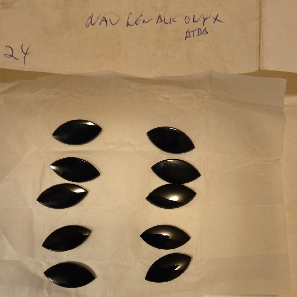 Natural Black Onyx Marquis Cut from AAG.   Approx 20x8mm ~ 33.8tcw.